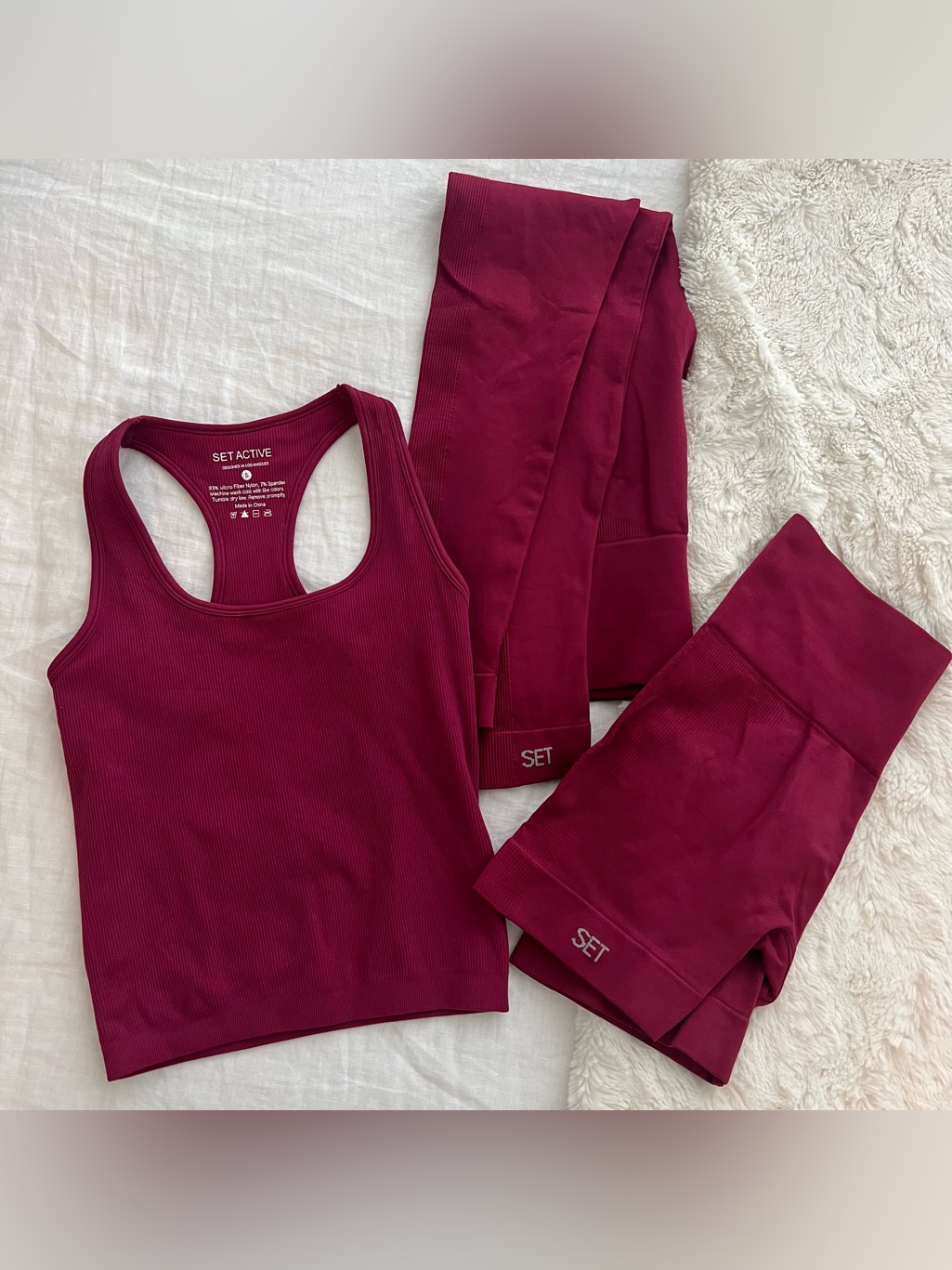 Set Active Wildberry Set Sculptflex Leggings, Bike Shorts And Elevate Tank